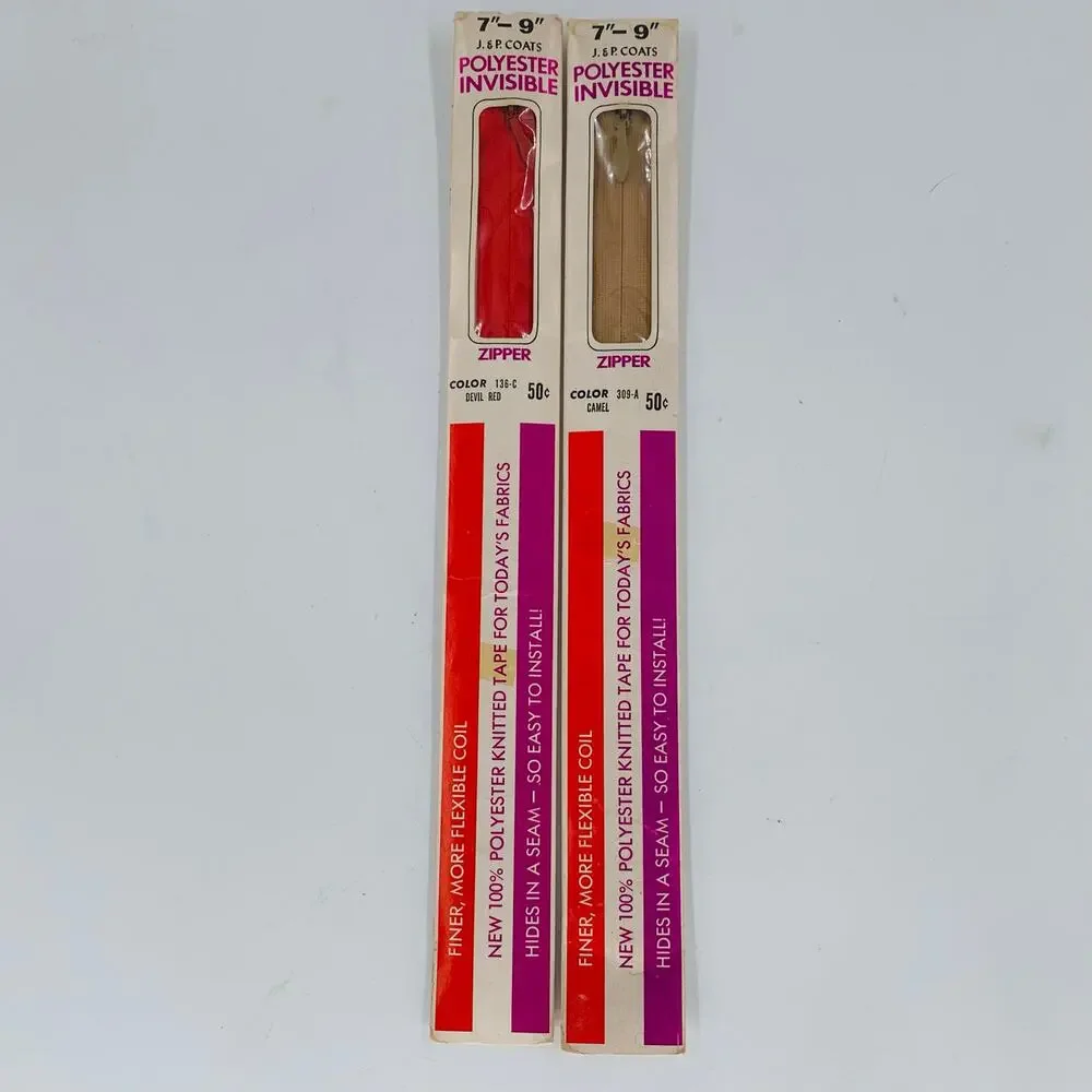 Nylon Zippers 7 Inch Vintage Sewing Lot USA JP Coats Zipper Lot JP Coasts Usa